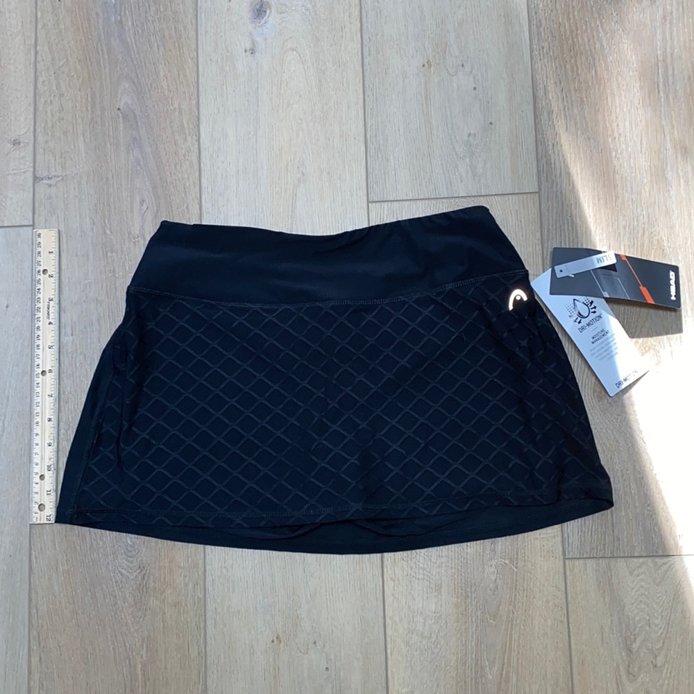 Head Tennis Diamond Jacquard Skort, Medium NWT, Black
